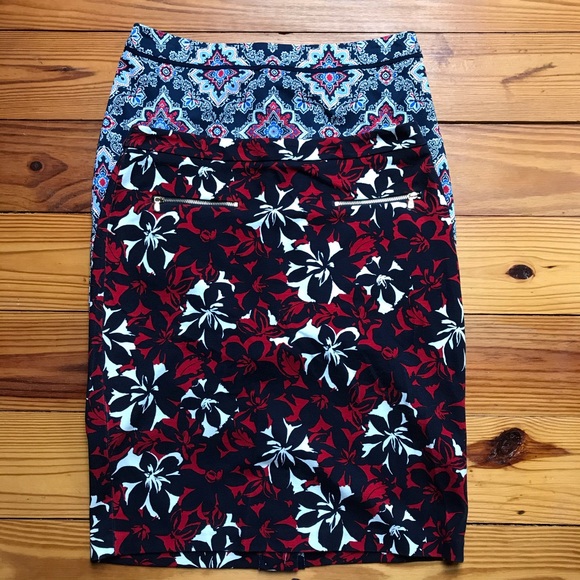 Talbots Red White Blue Pencil Skirt Bundle, EUC, 6P - Picture 1 of 16